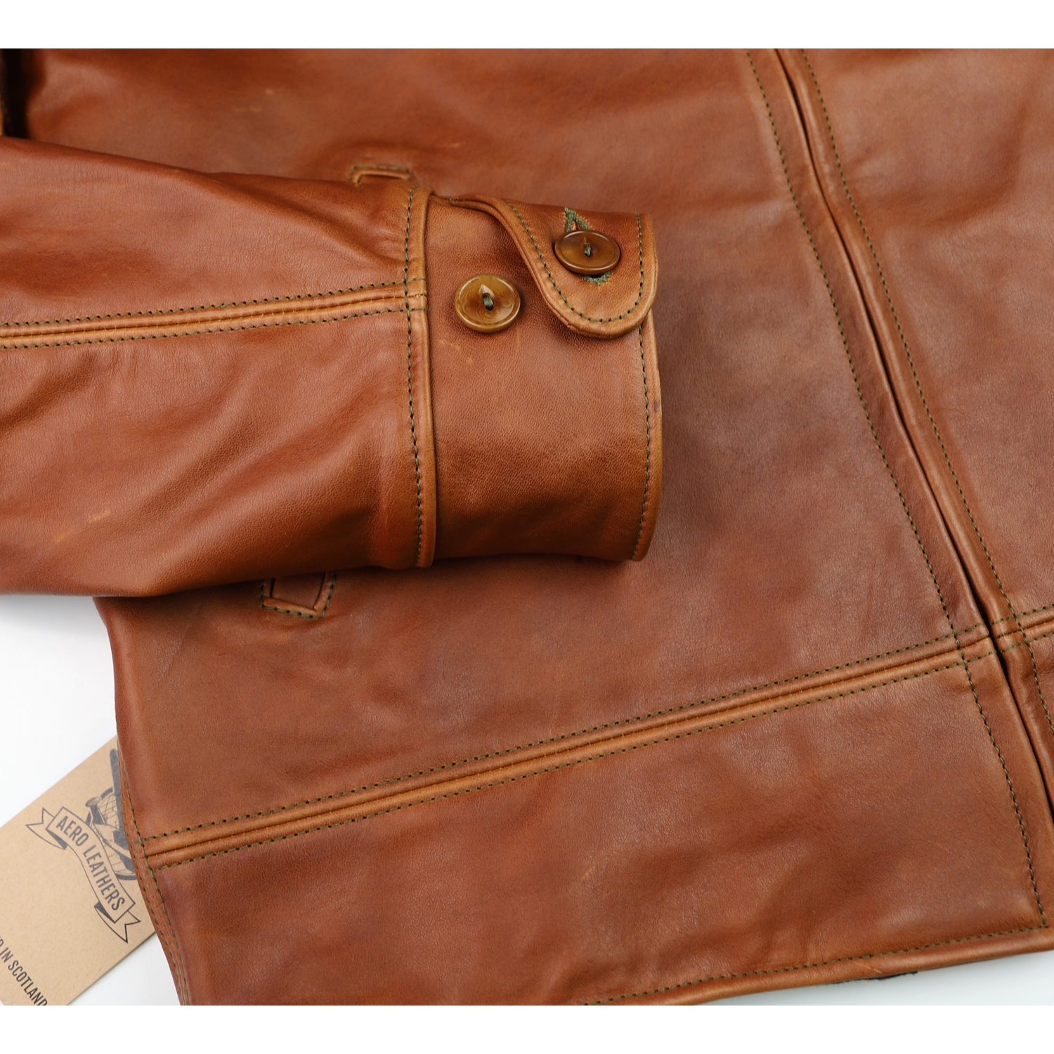 Aero Original Hercules Cognac Pinnacle Horsehide button cuff.jpg