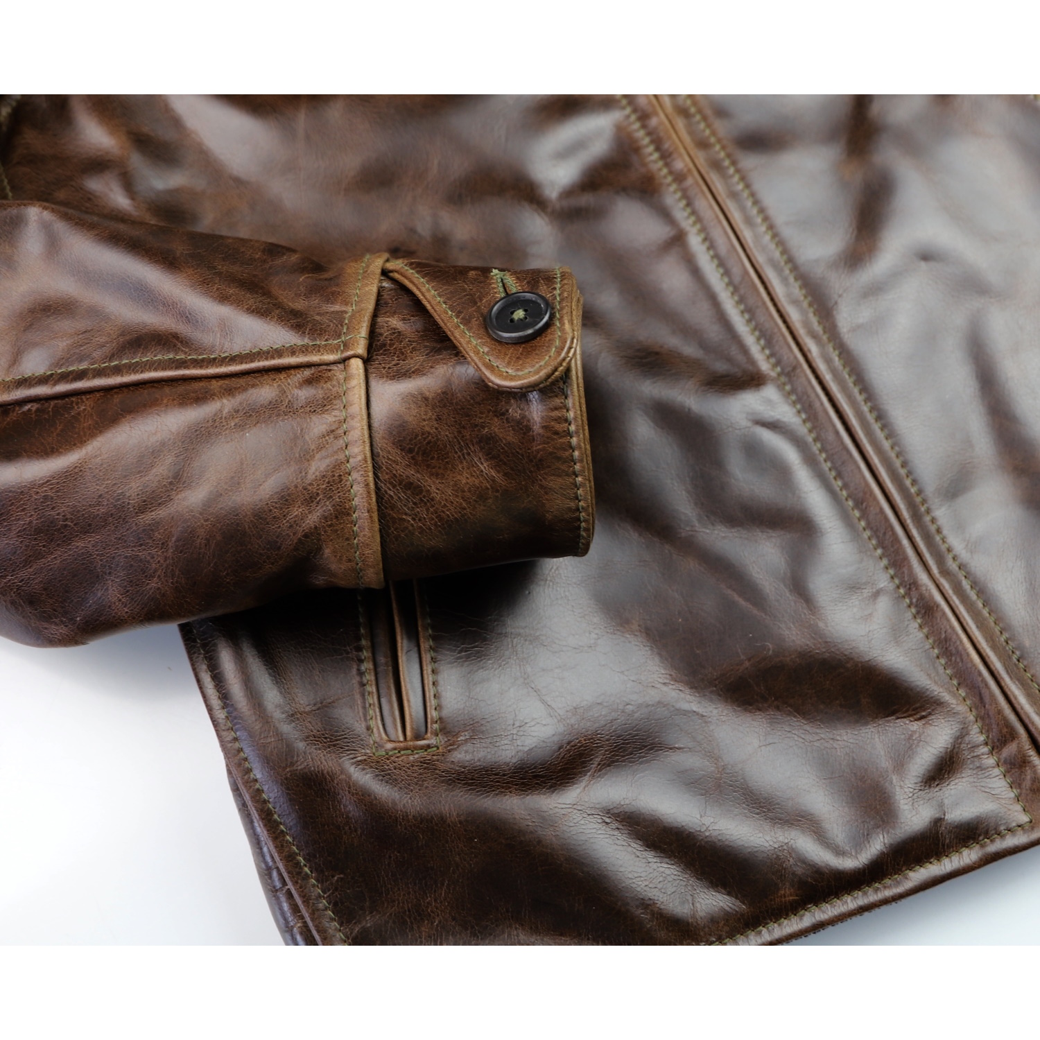 Aero Premier 1930s Half Belt Dark Maple Bainbridge button cuff.jpg