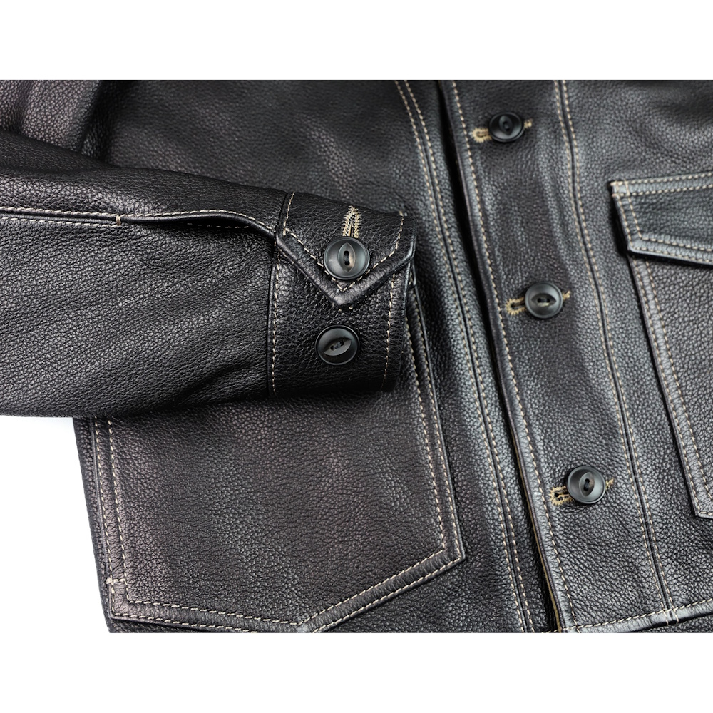 Thedi Niko Black Deerskin TW1 button cuff.jpg