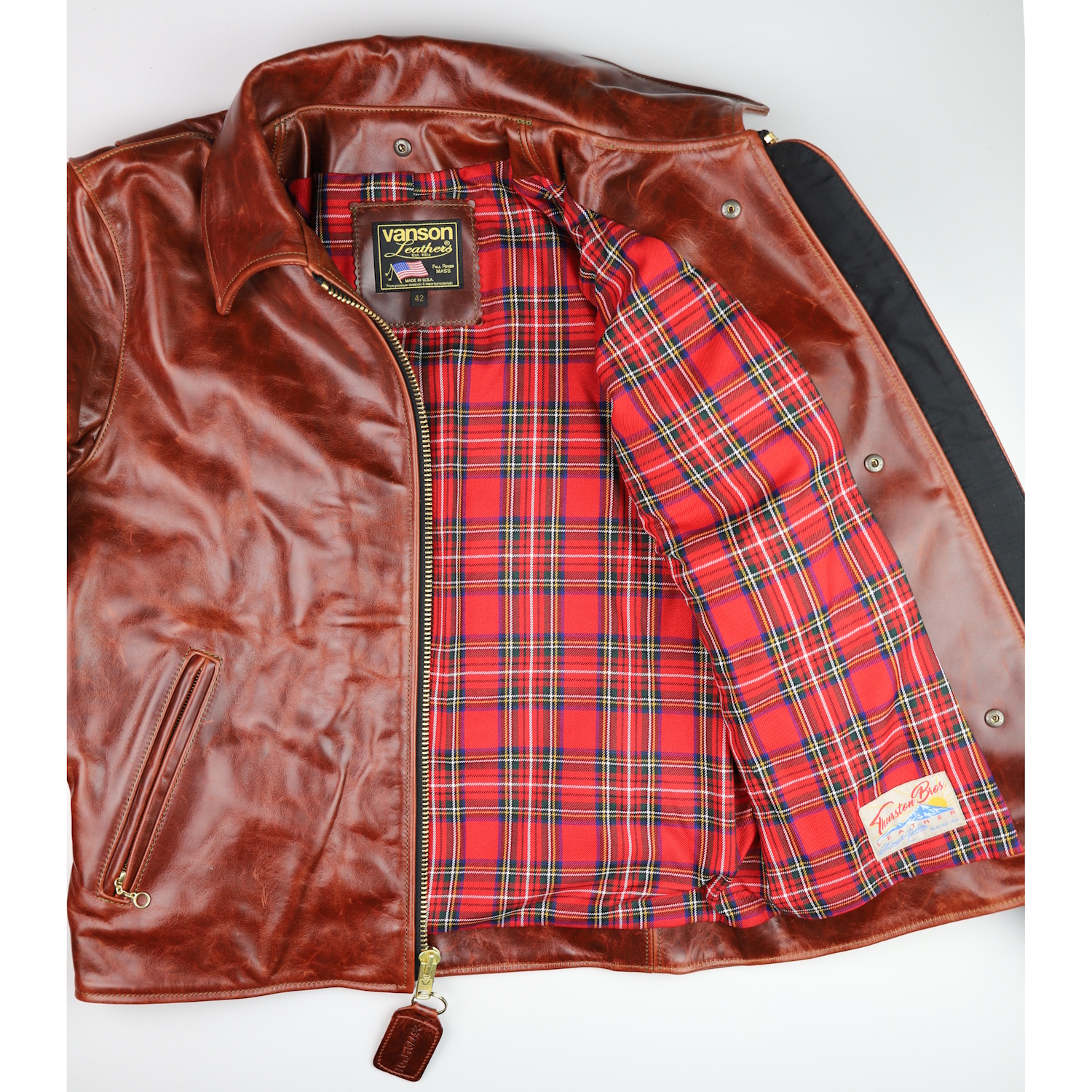 Vanson Oxford Redwood Bainbridge red plaid rayon lining.jpg