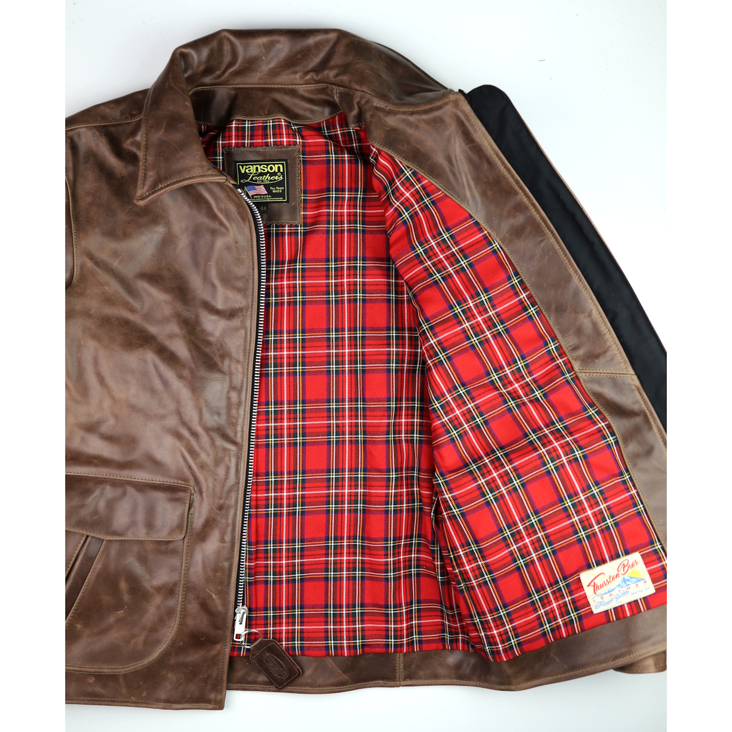Vanson Woodway Brandy Roma 44 red plaid lining IG square.jpg