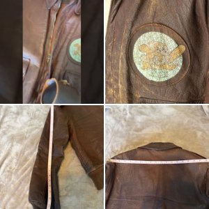 1942 WWII Bronco A-2 Jacket 54th Troop Carrier Squadron. Crown Auto-Lock Zipper